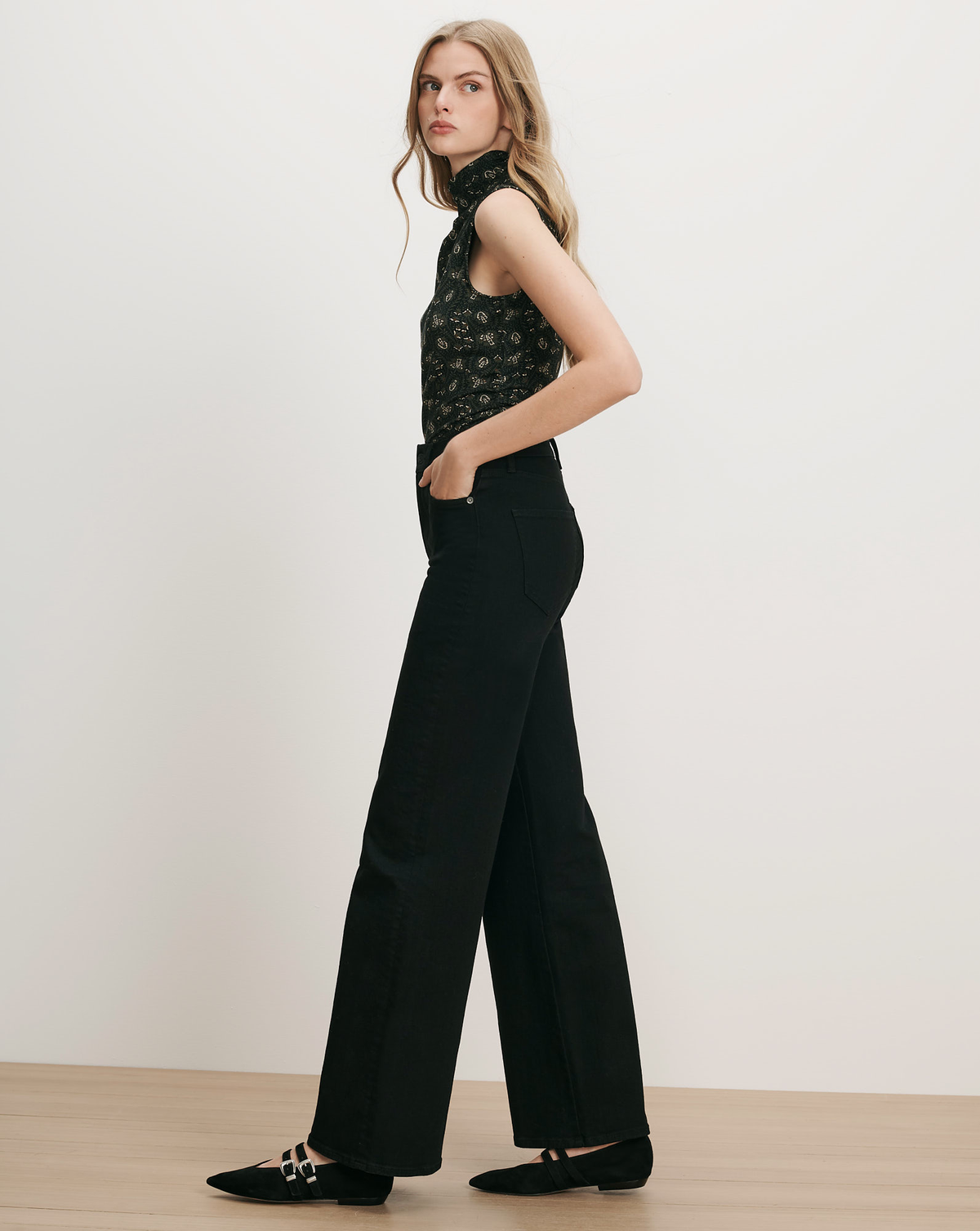 Veronica Beard | Taylor Wide-Leg Jean in Black Denim Onyx Onyx