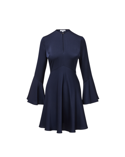 Veronica Beard | Ezri Satin A-Line Mini Dress in Navy Navy