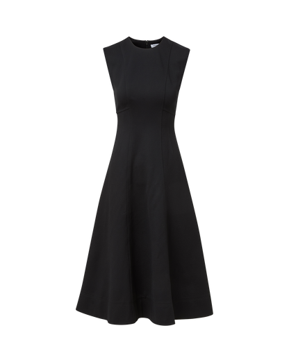 Veronica Beard | Dulce A-Line Cap Sleeve Midi Dress in Black Black
