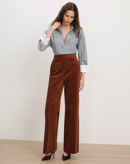 Veronica Beard | Draymond Striped Shirt in Blue River Multi Blue River Multi