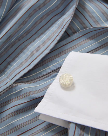 Veronica Beard | Draymond Striped Shirt in Blue River Multi Blue River Multi