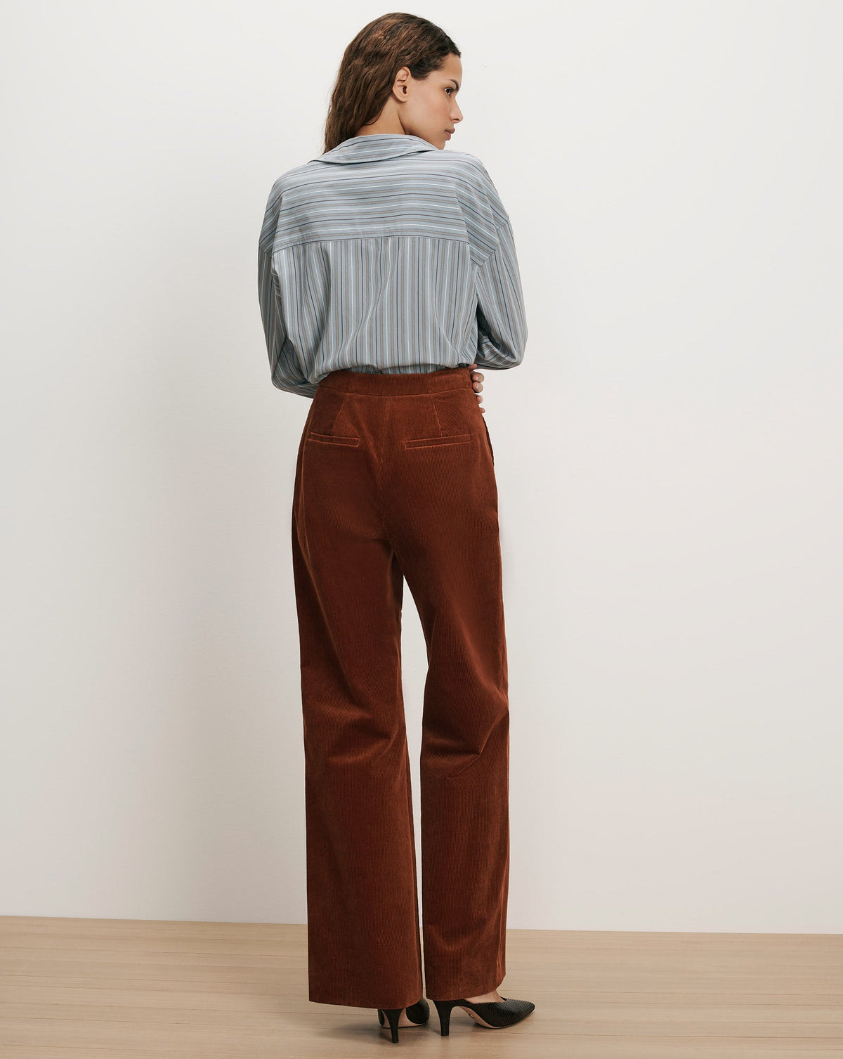 Veronica Beard | Draymond Striped Shirt in Blue River Multi Blue River Multi