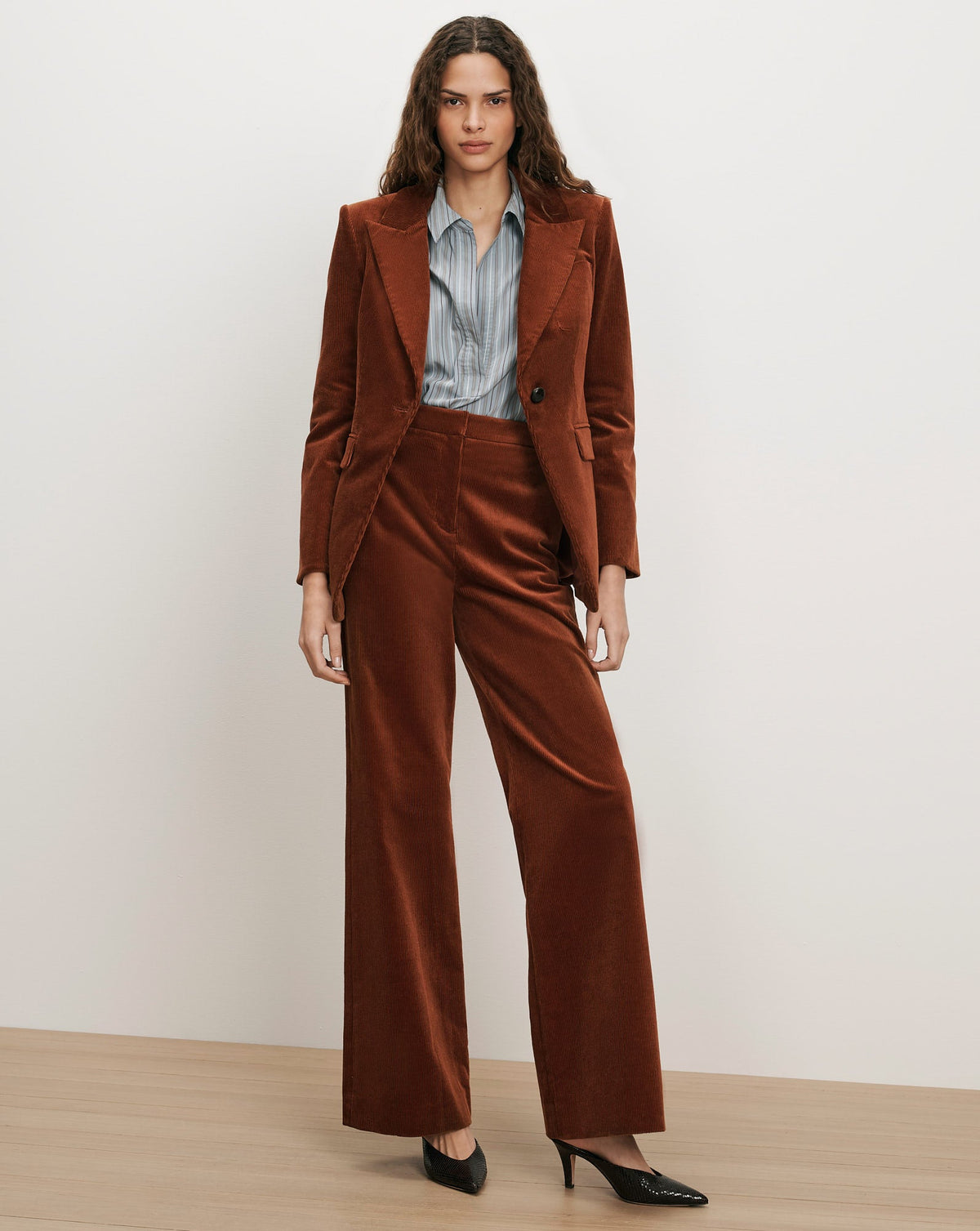 Veronica Beard | Draymond Striped Shirt in Blue River Multi Blue River Multi