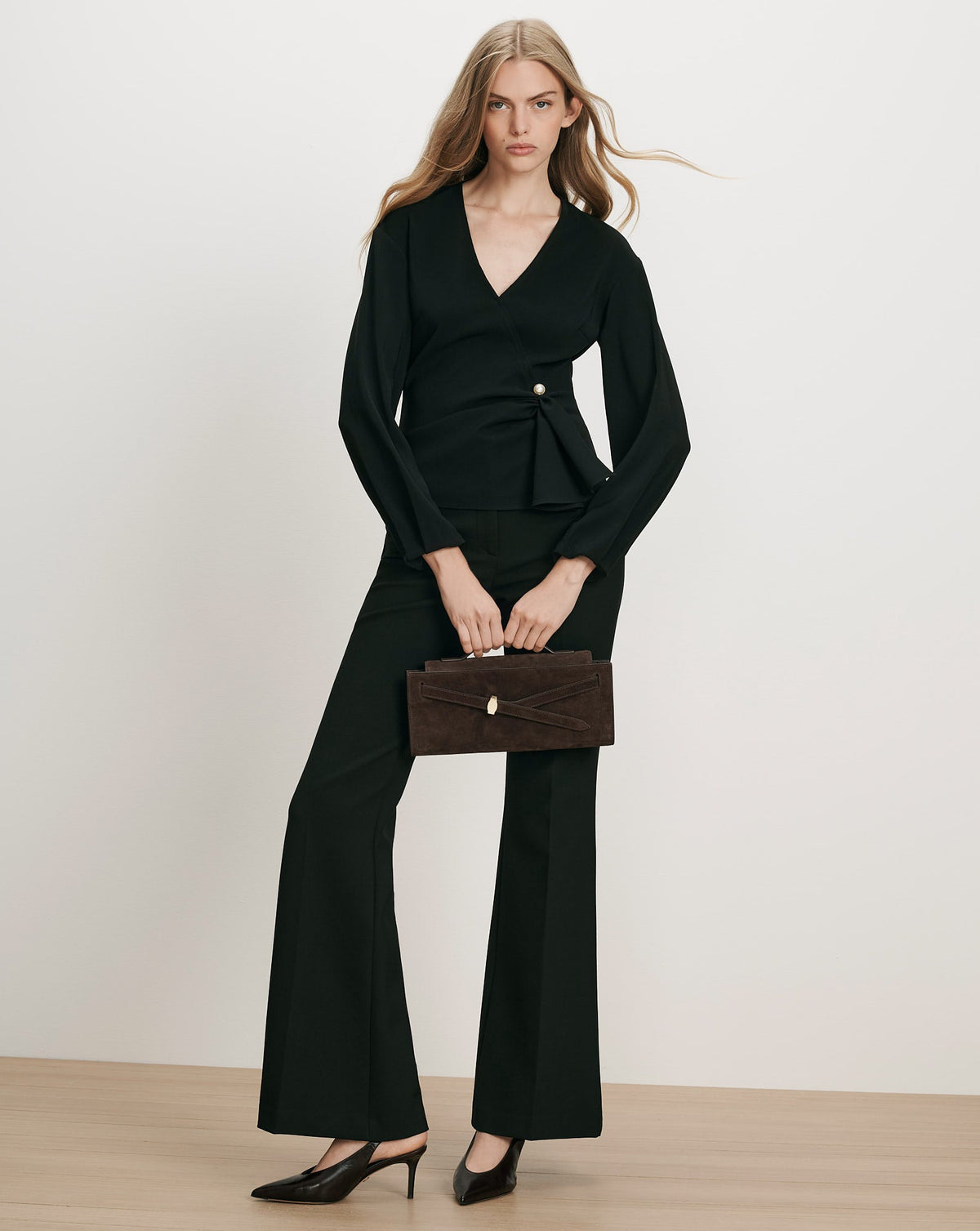 Veronica Beard | Drew Brooch Blouse in Black Black