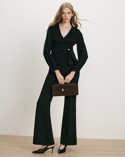 Veronica Beard | Drew Brooch Blouse in Black Black