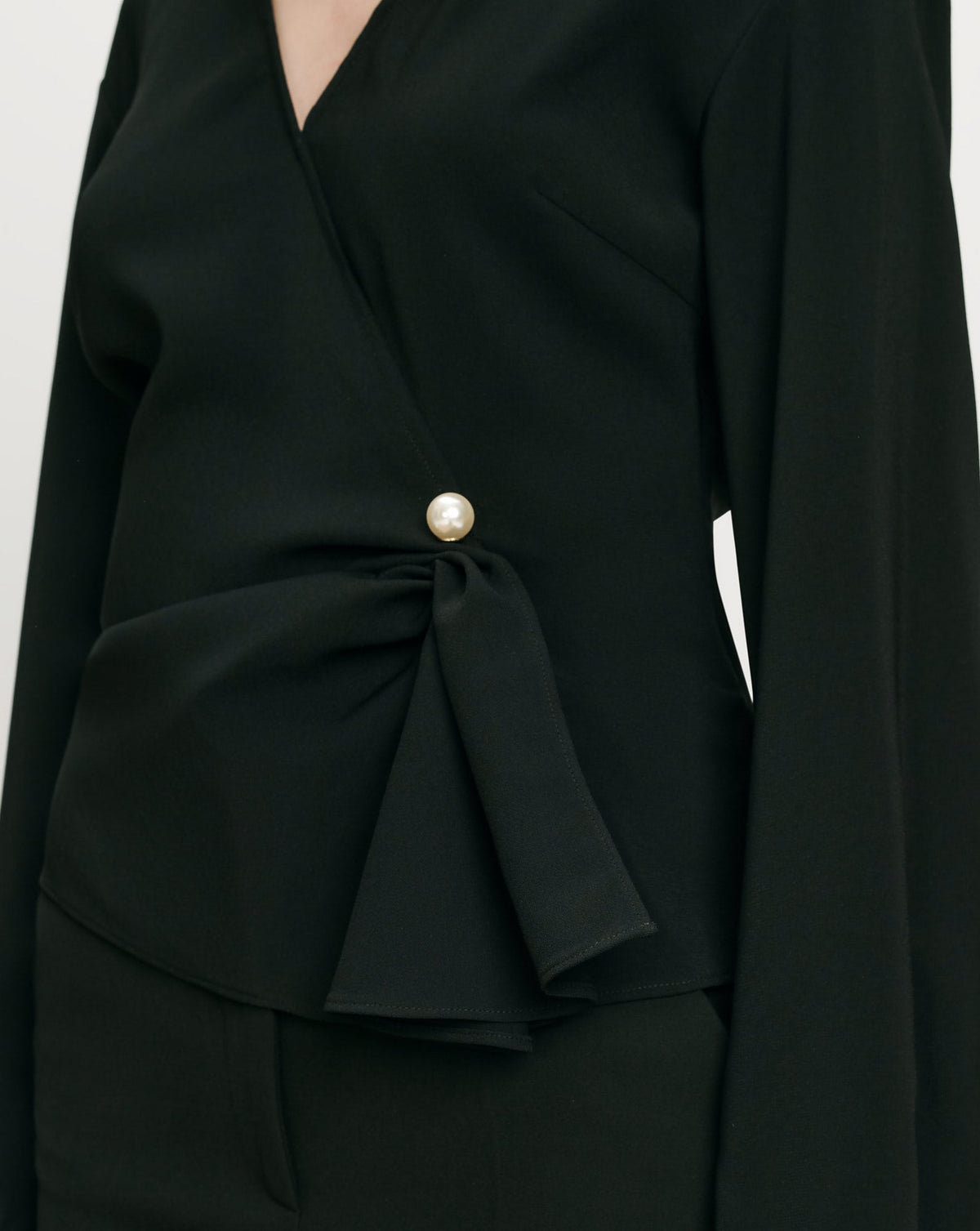 Veronica Beard | Drew Brooch Blouse in Black Black