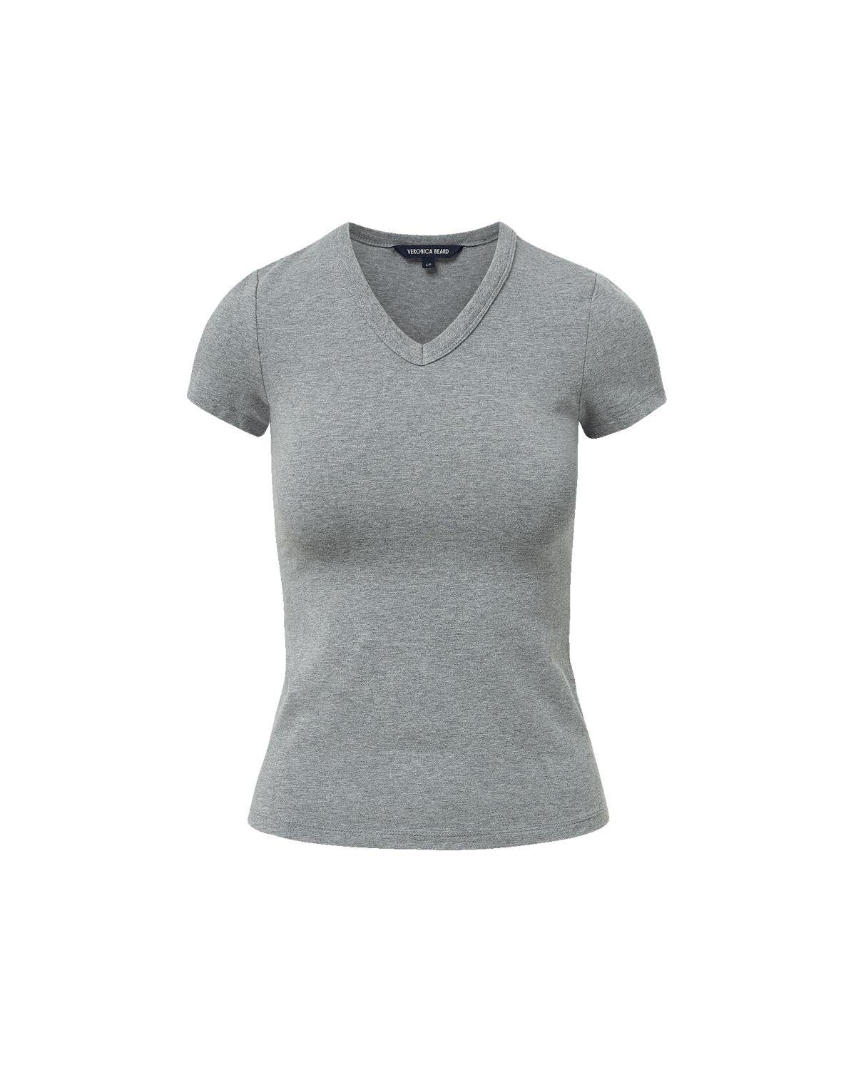 Veronica Beard | Devin V-Neck T-Shirt in Medium Heather Grey Medium Heather Grey