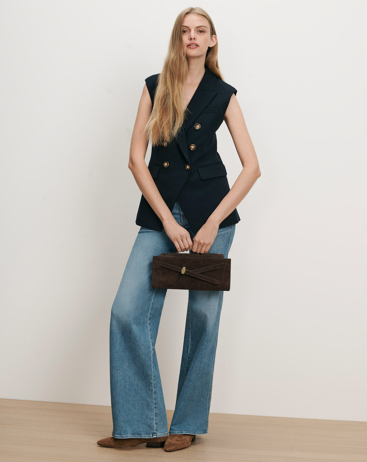 Veronica Beard | Miller Tailored Vest in Navy Navy