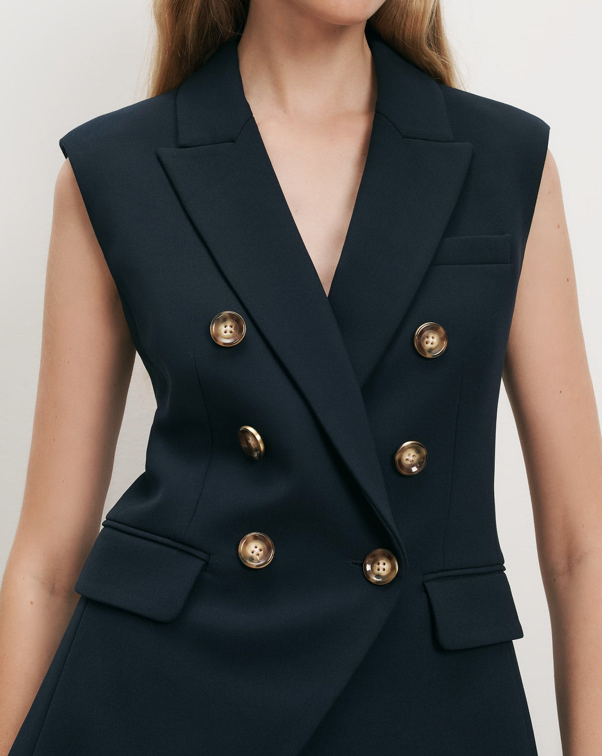 Veronica Beard | Miller Tailored Vest in Navy Navy