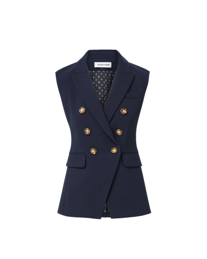 Veronica Beard | Miller Tailored Vest in Navy Navy