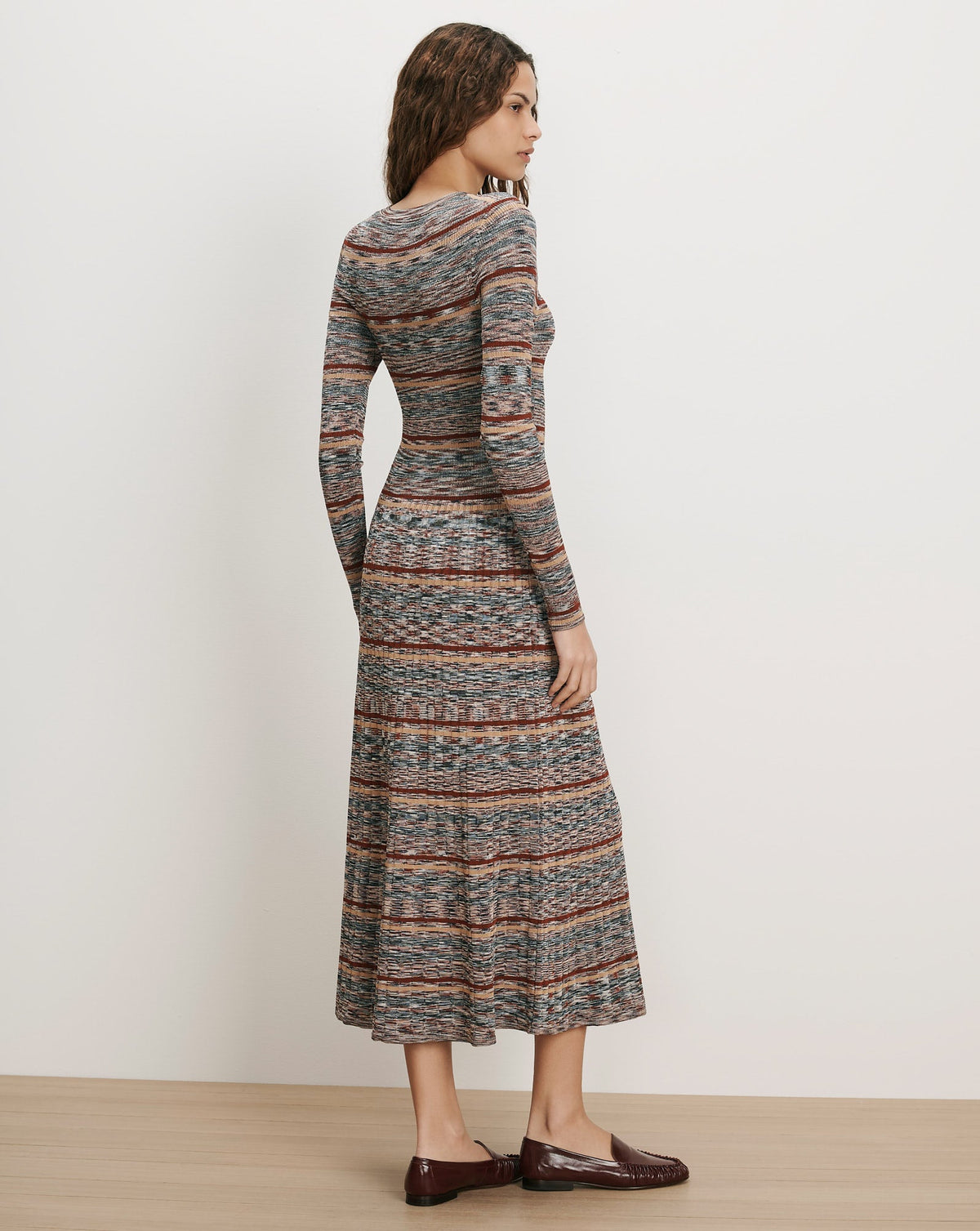 Veronica Beard | Nami Knit Midi Dress in Rust Multicolor Rust Multi
