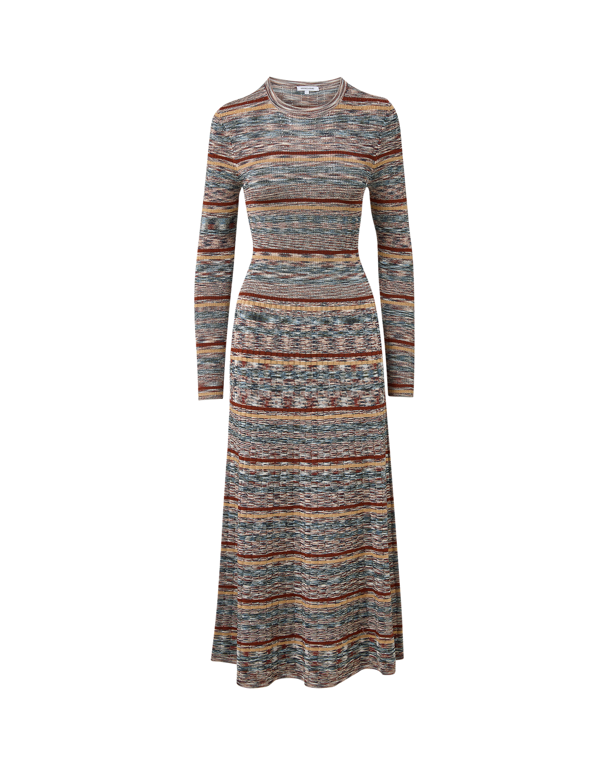 Veronica Beard | Nami Knit Midi Dress in Rust Multicolor Rust Multi