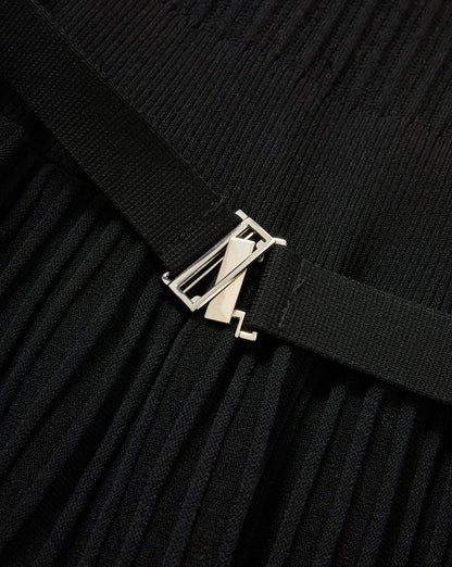 Veronica Beard | Elthea A-Line Belted Midi Dress in Black Black