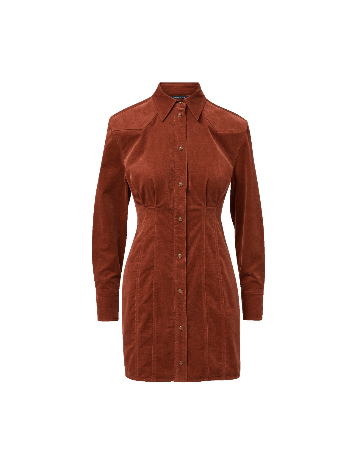 Veronica Beard | Evren Corduroy Mini Dress in Rust Red Rust