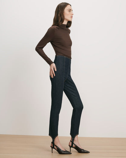 Veronica Beard | Lydia Ultra-Slim Stirrup Jean in Indigo Rinse Indigo Rinse