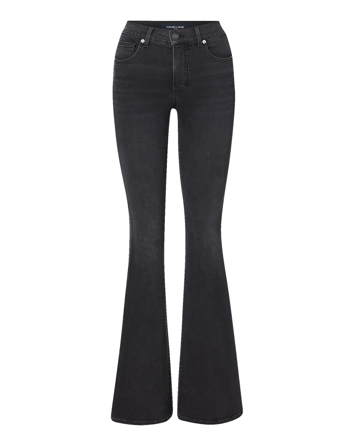 Veronica Beard | Beverly Mid-Rise Skinny-Flare Jean in Washed Black Onyx Washed Onyx