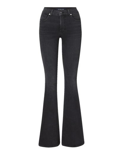 Veronica Beard | Beverly Mid-Rise Skinny-Flare Jean in Washed Black Onyx Washed Onyx