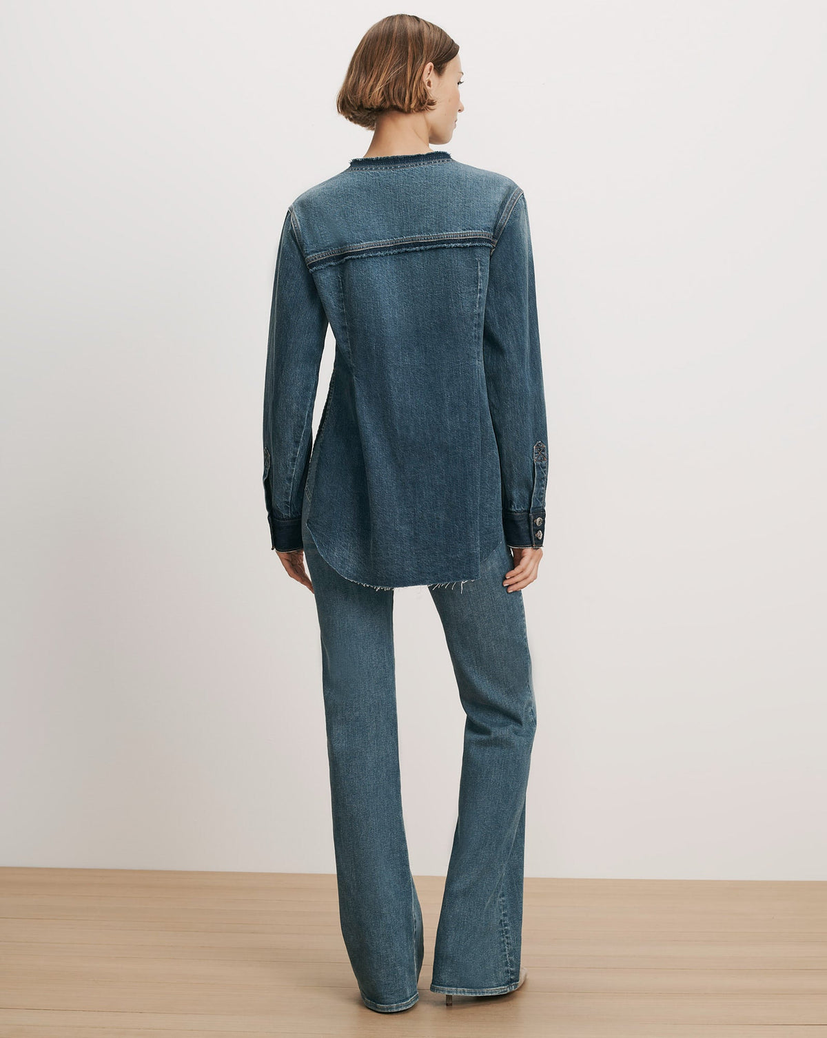 Veronica Beard | Weslia Denim Shacket in City Lights Blue City Lights