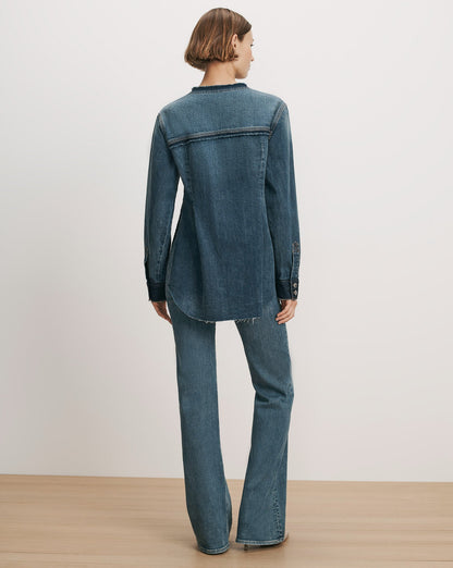 Veronica Beard | Weslia Denim Shacket in City Lights Blue City Lights
