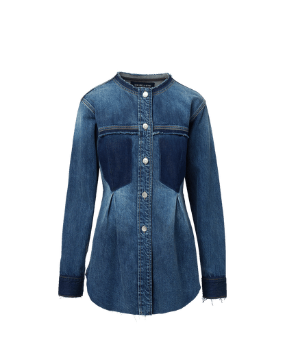 Veronica Beard | Weslia Denim Shacket in City Lights Blue City Lights