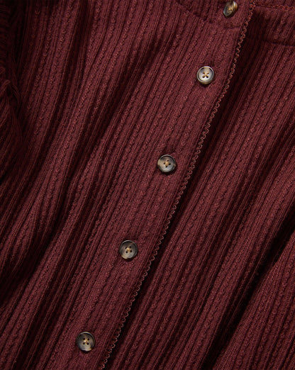 Veronica Beard | Lira Pointelle Cardigan in Burgundy Burgundy