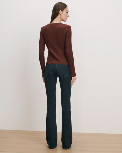 Veronica Beard | Lira Pointelle Cardigan in Burgundy Burgundy