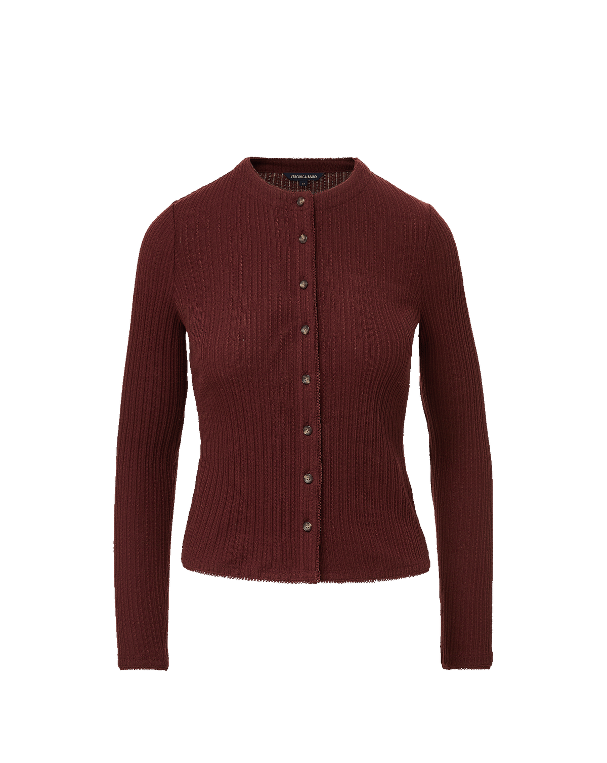 Veronica Beard | Lira Pointelle Cardigan in Burgundy Burgundy
