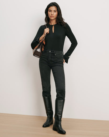 Veronica Beard | Zyris Key-Hole Top in Black Black