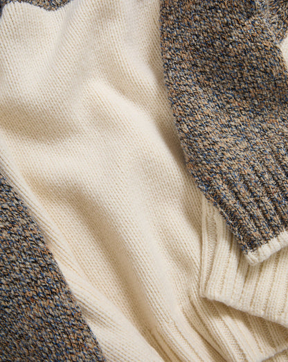 Veronica Beard | Malachi Mock-Neck Sweater in White & Grey Raglan Oatmeal Melange Multi Oatmeal Melange Multi