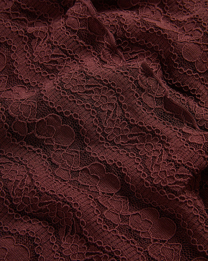 Veronica Beard | Alora Mock-Neck Lace Top in Burgundy Burgundy