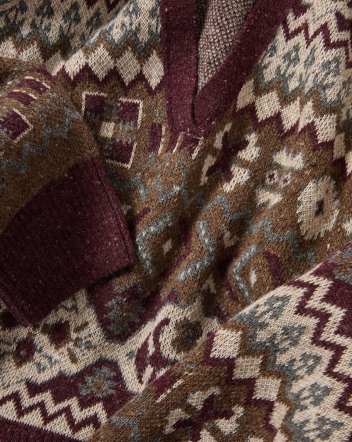 Veronica Beard | Catania Fair Isle Sweater in Burgundy Multi Burgundy Multi