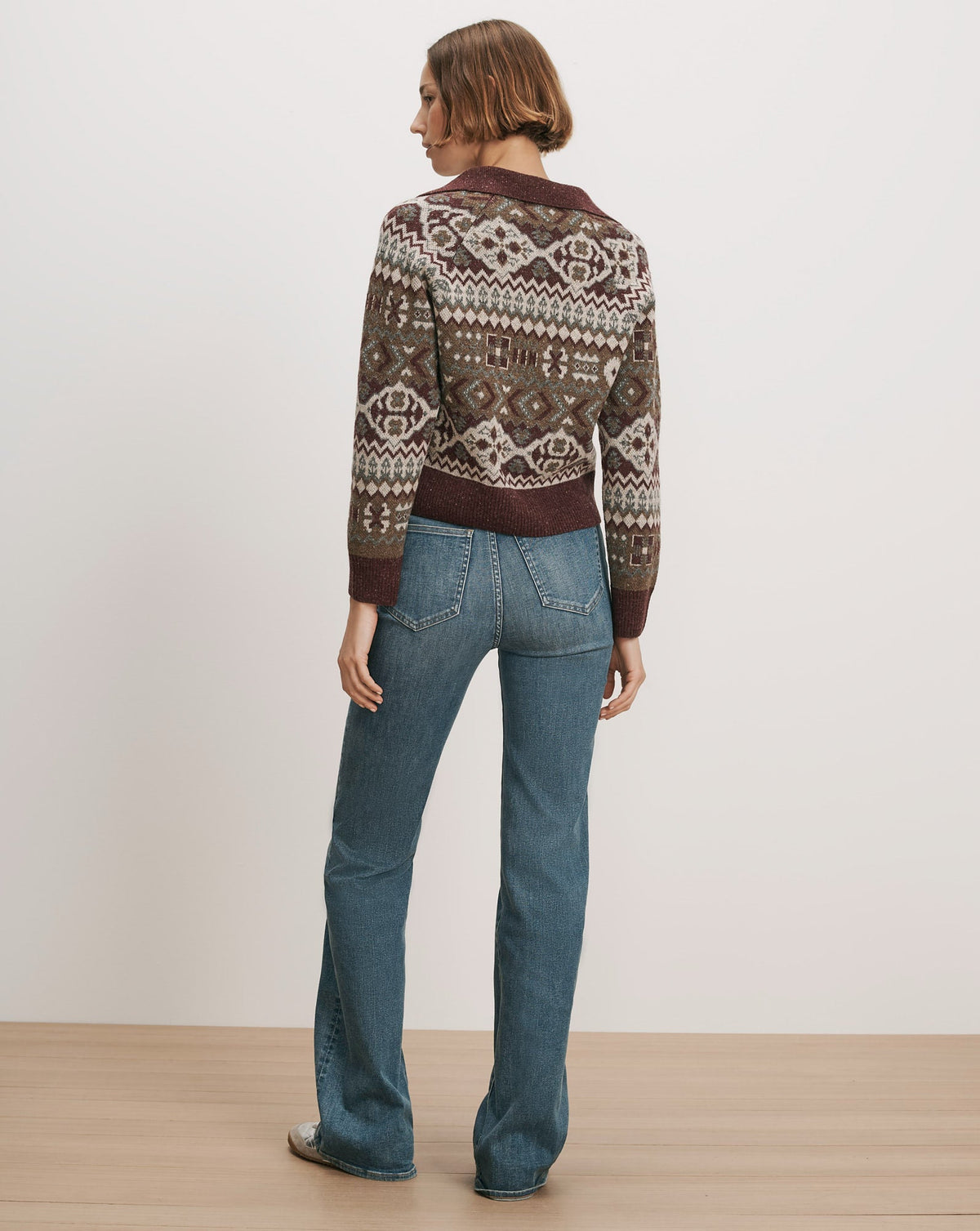 Veronica Beard | Catania Fair Isle Sweater in Burgundy Multi Burgundy Multi
