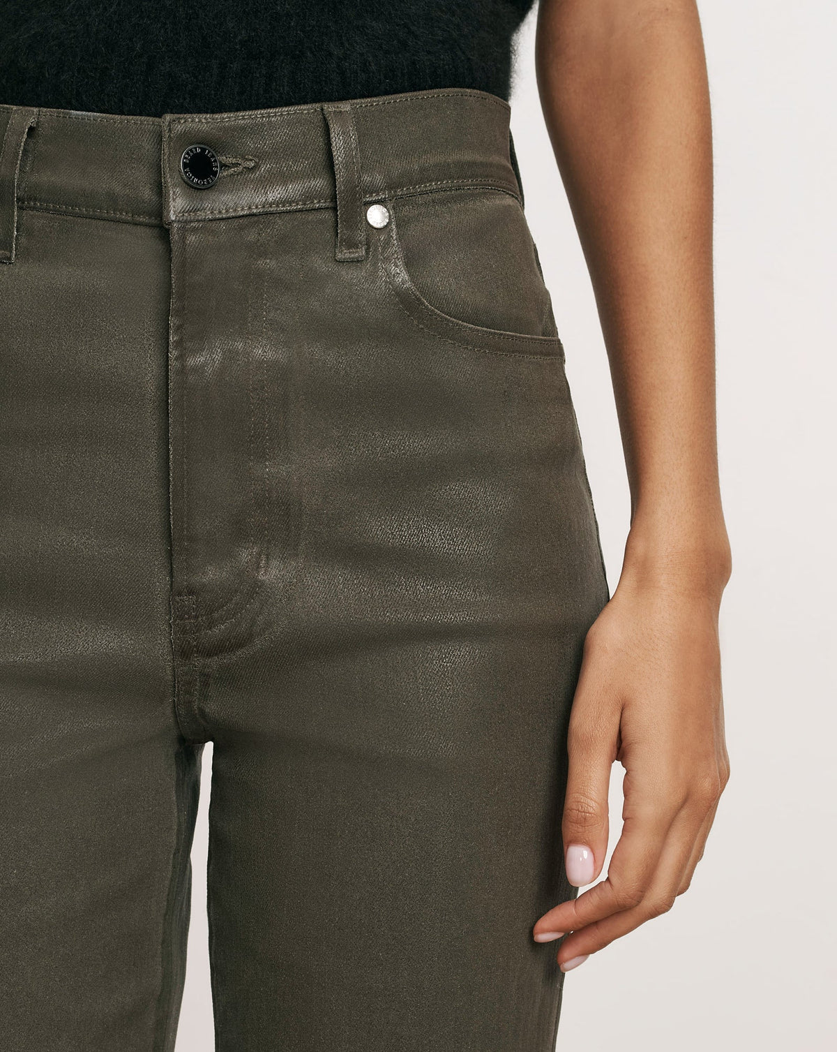 Veronica Beard | Crosbie Slim Wide-Leg Jean in Dark Green Loden Loden