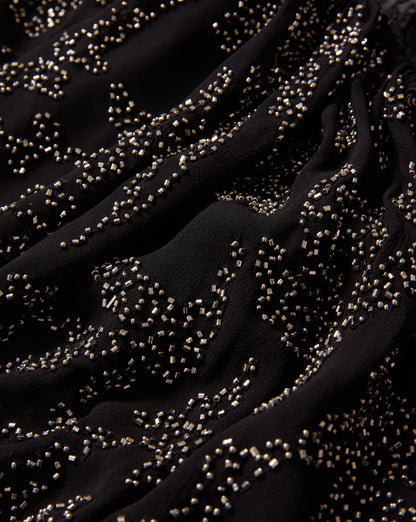 Veronica Beard | Marlena Beaded Long-Sleeve Blouse in Black Black