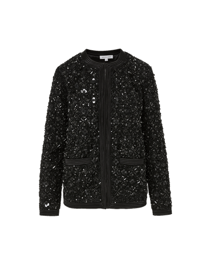 Veronica Beard | Rosine Sequin Embellished Jacket in Black Black