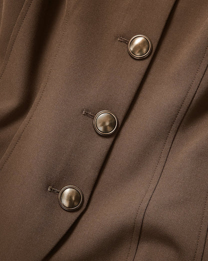 Veronica Beard | Liana Button-Up Vest in Brown Walnut Walnut