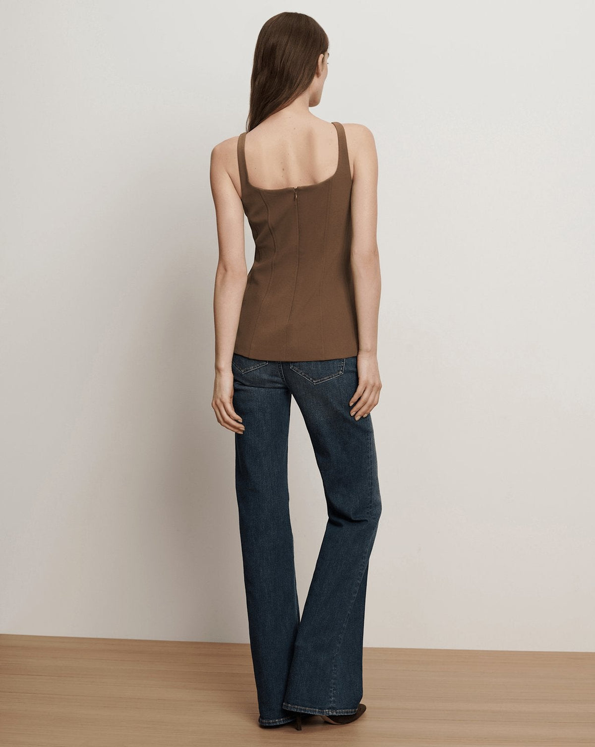 Veronica Beard | Liana Button-Up Vest in Brown Walnut Walnut