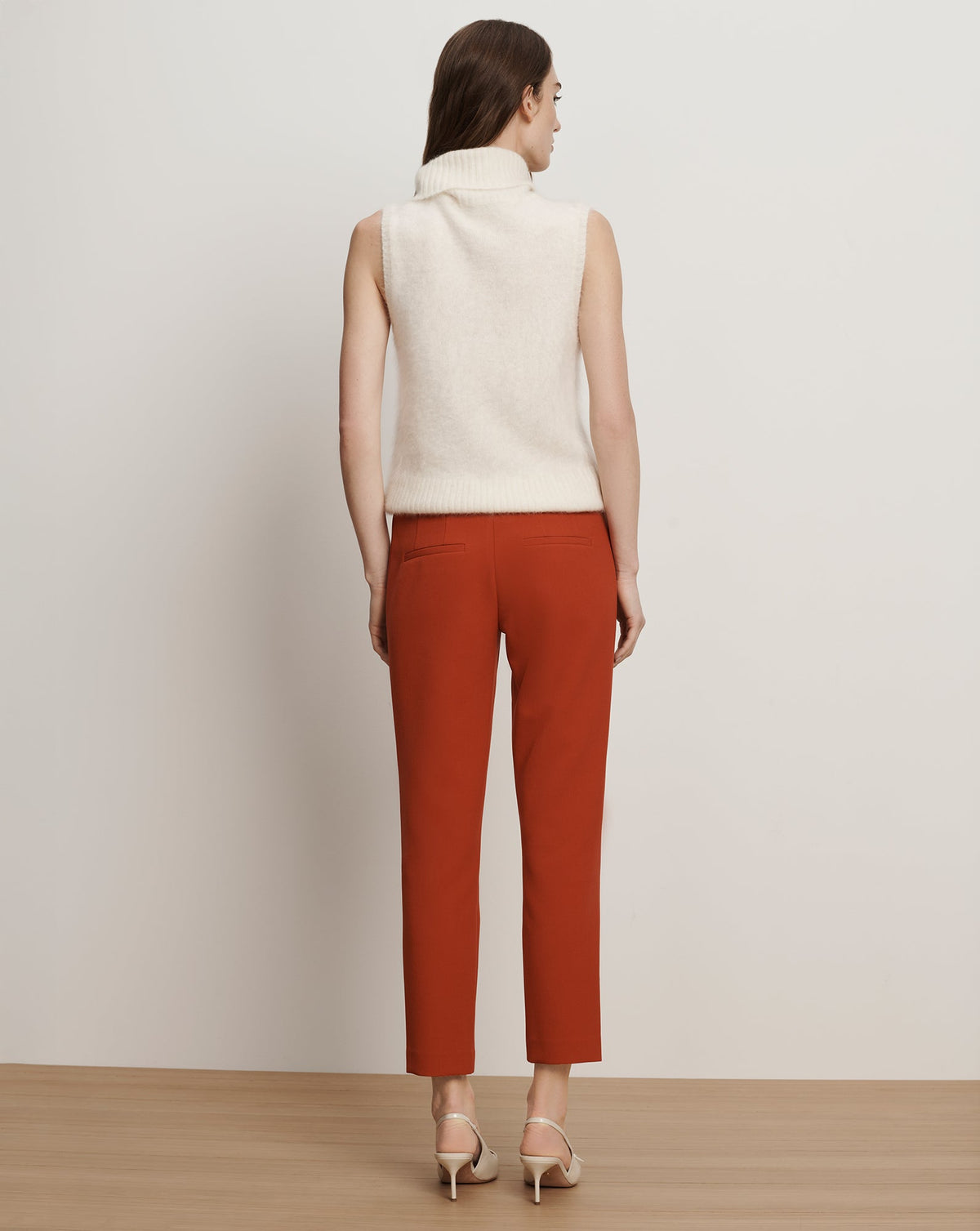 Veronica Beard | Stila Slim Cropped Pant in Carnelian Red Carnelian Red