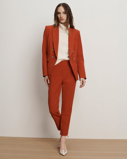 Veronica Beard | Stila Slim Cropped Pant in Carnelian Red Carnelian Red