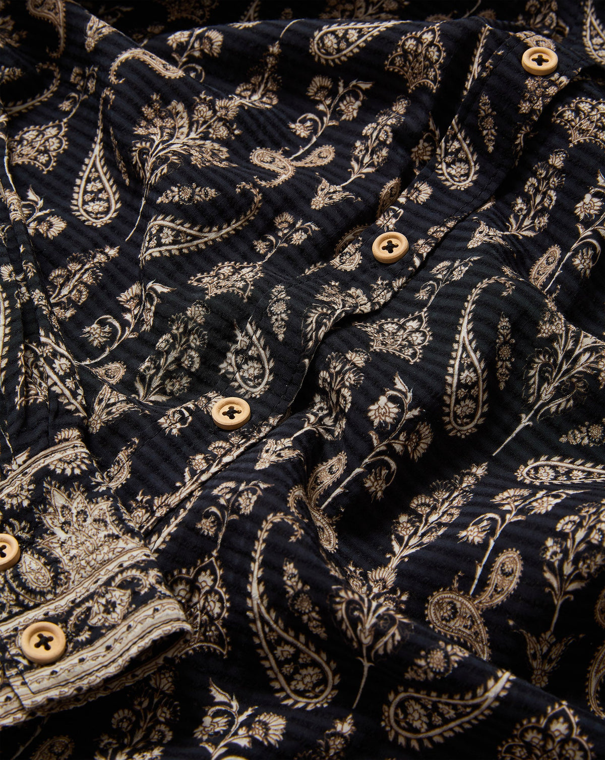 Veronica Beard | Lloyd Paisley Button-Down Shirt in Black Multi Black Multi