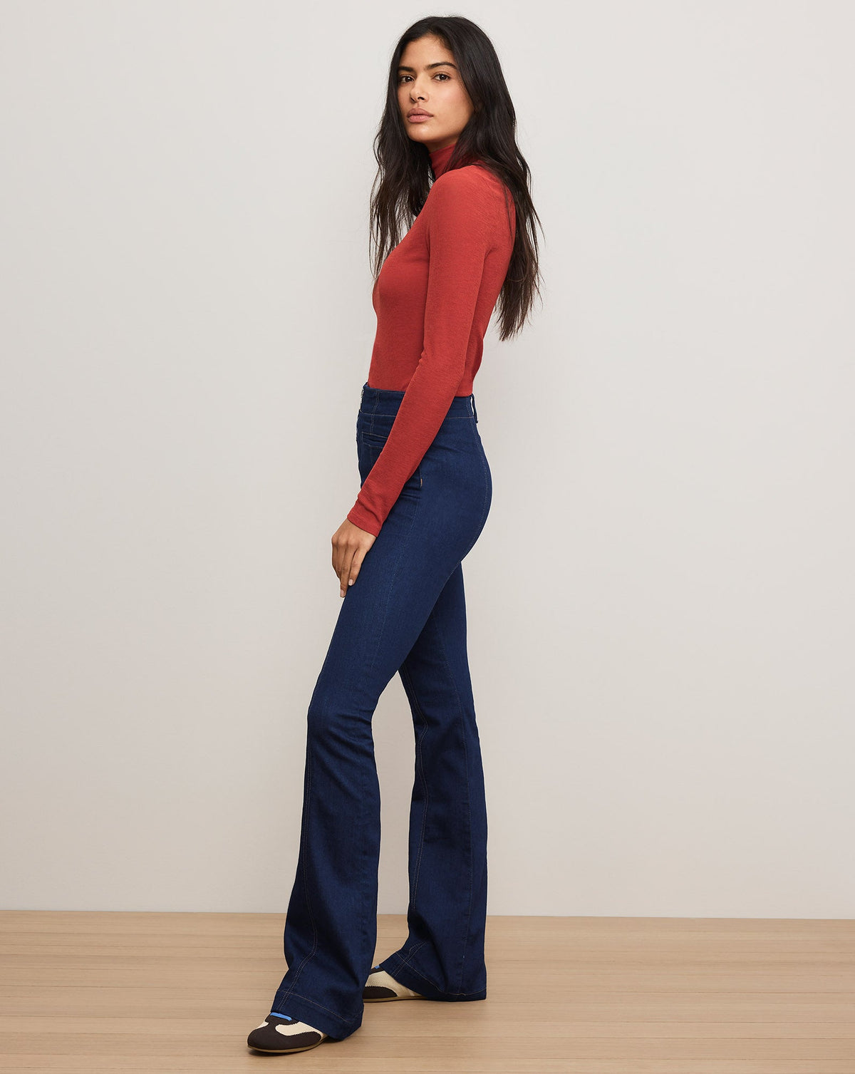 Veronica Beard | Beverly Skinny-Flare Trouser Jean in Indigo Rinse Indigo Rinse