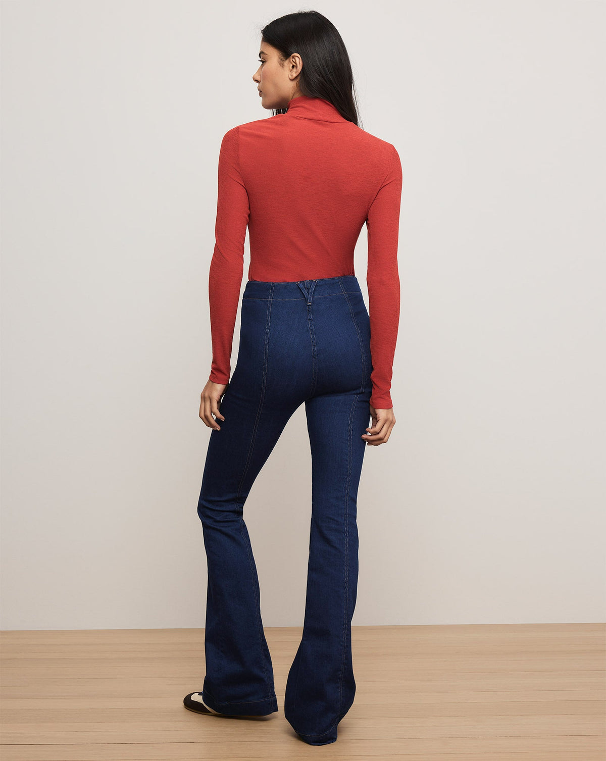 Veronica Beard | Beverly Skinny-Flare Trouser Jean in Indigo Rinse Indigo Rinse