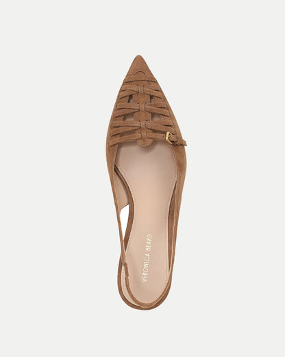 Veronica Beard | Rashida Woven Slingback Heel in Chestnut Chestnut