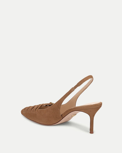Veronica Beard | Rashida Woven Slingback Heel in Chestnut Chestnut