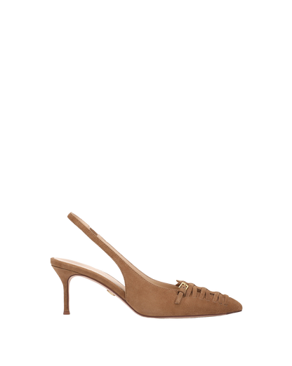 Veronica Beard | Rashida Woven Slingback Heel in Chestnut Chestnut