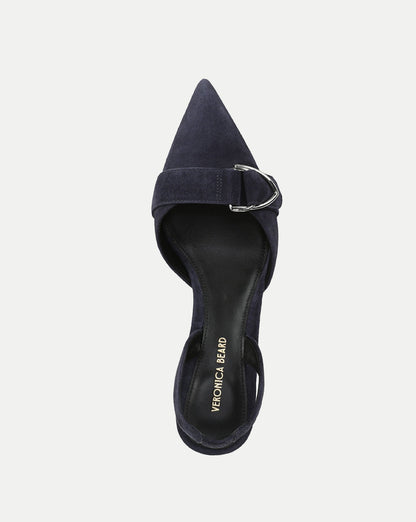 Veronica Beard | Loralyn Slingback Buckle Heel in Navy Navy