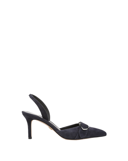 Veronica Beard | Loralyn Slingback Buckle Heel in Navy Navy
