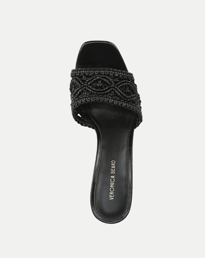 Veronica Beard | Ellen Macrame Wedge Sandal in Black Black