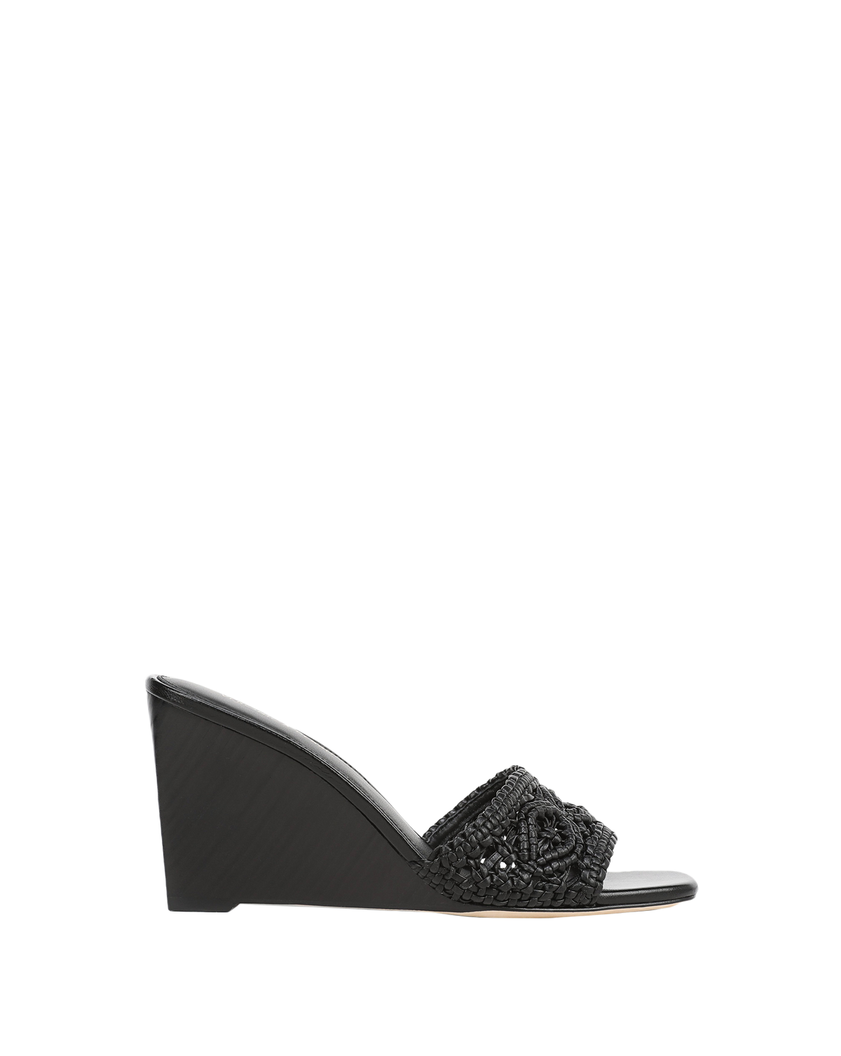 Veronica Beard | Ellen Macrame Wedge Sandal in Black Black