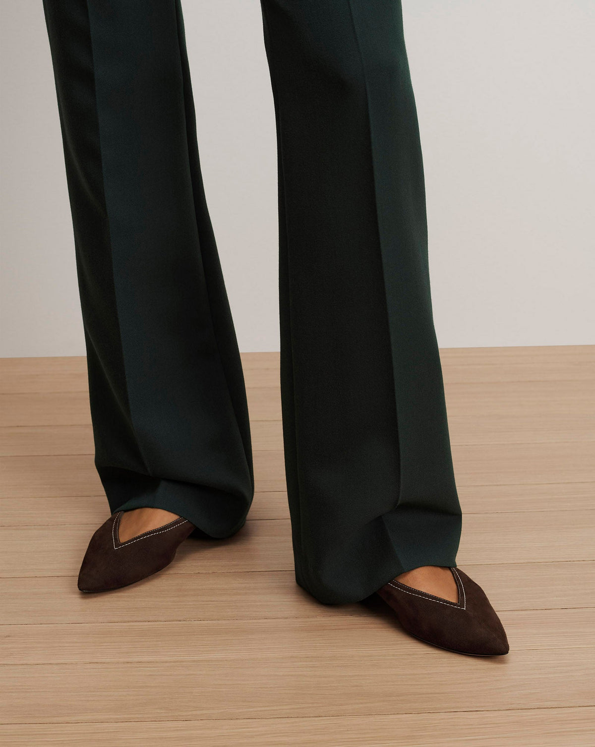 Veronica Beard | Bancroft Suede Flat in Espresso Espresso